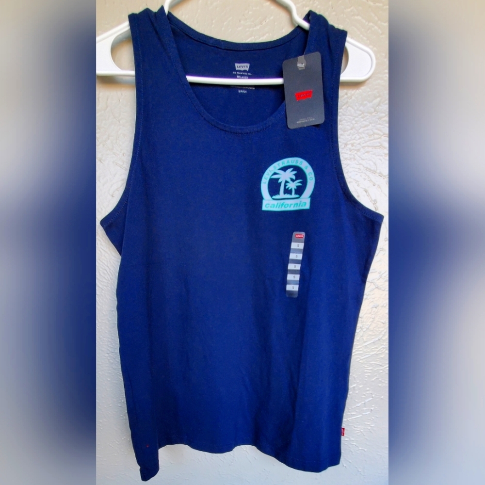 Levi's Men Muscle Tank Top, Size: S, Color: Navy Blue